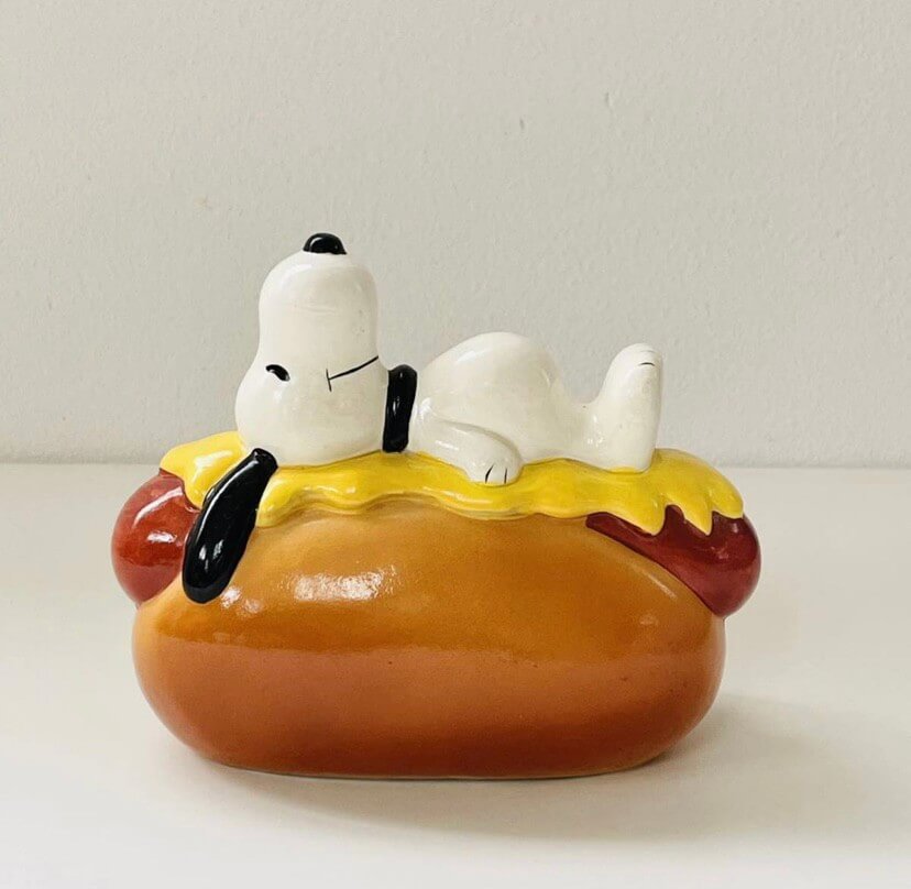 ビンテージ Determined '82 スヌーピー ジャンクフードBank ホットドッグ